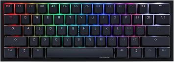 Ducky One 2 Pro 60% Mechanical Keyboard QUACK Mechanics Dampening, Cherry MX2A Speed Silver Switches, High-Density PBT doubleshot Keycaps, RGB, US, Blackout