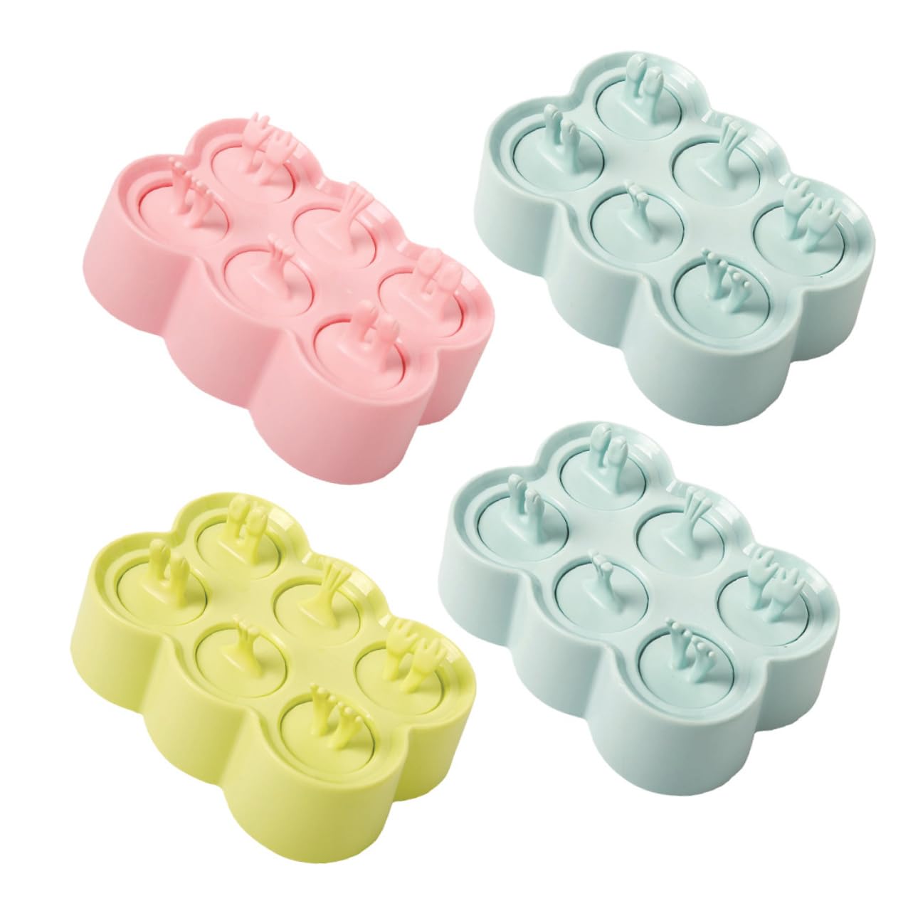 BESTYASH 4ensembles Moules à Glace Silicone Maison Forme Animal Pour Bâtonnets Glace Et Glaçons