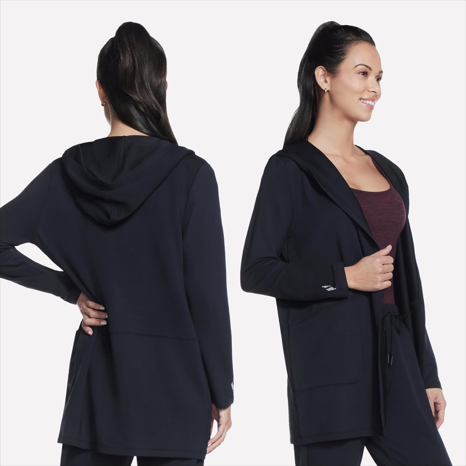 Skechers Womens Skechluxe Restful Hoodigan Hooded Cardigan - Image 2