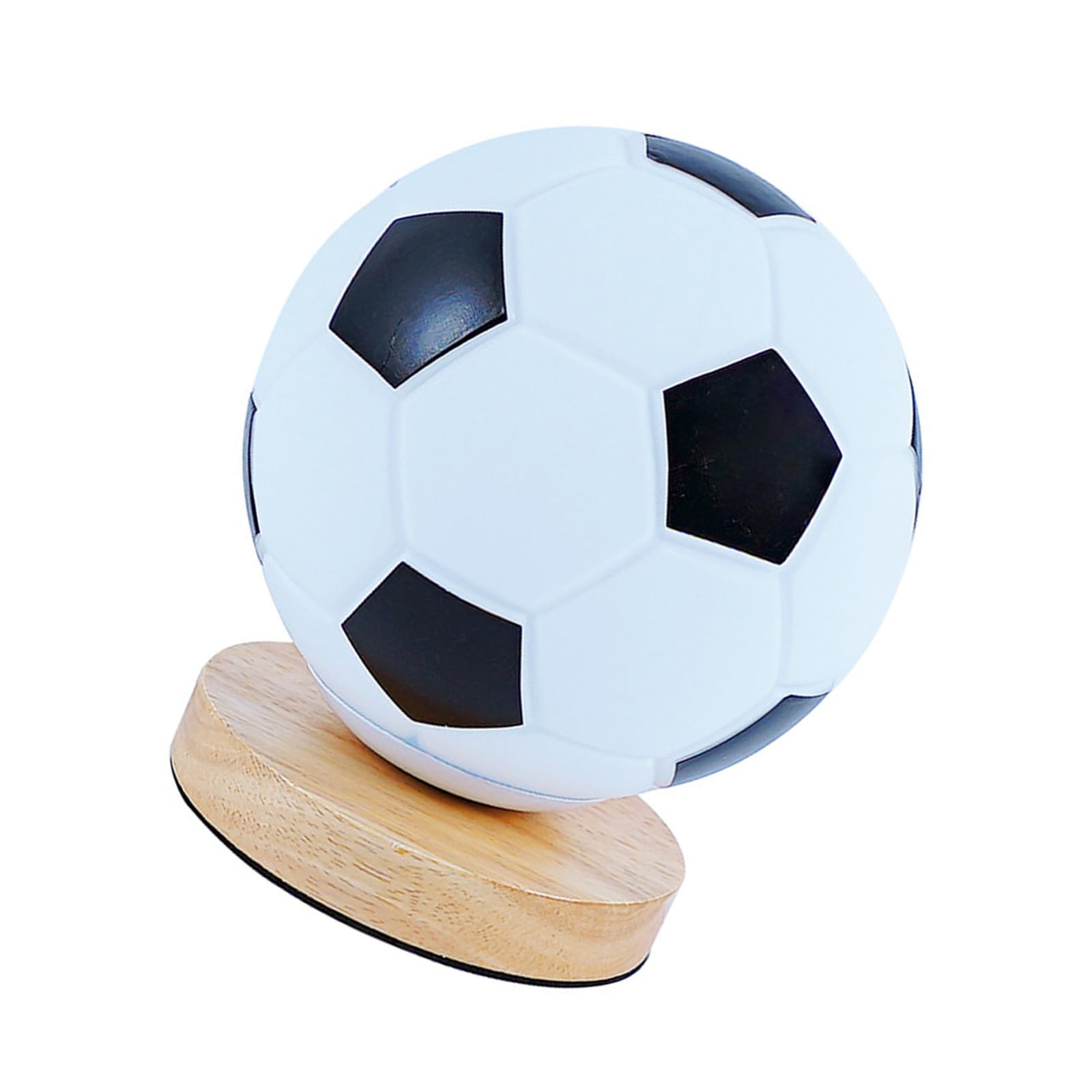 Hsioluted Wooden Base Rechargeable LED Football Night Light Easy to Use Bedside Lamp Enduring LED Football Night Light