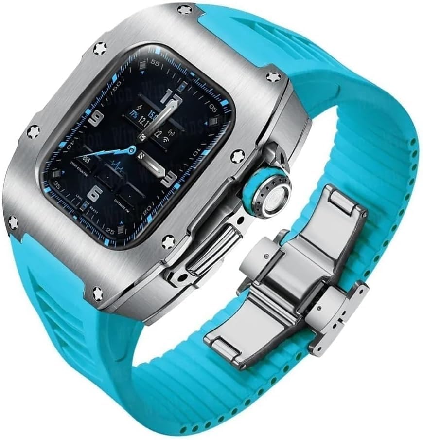 Bracelet Apple Watch 9 8 7 Métal Silicone | Boîtier Protection 41mm 40mm