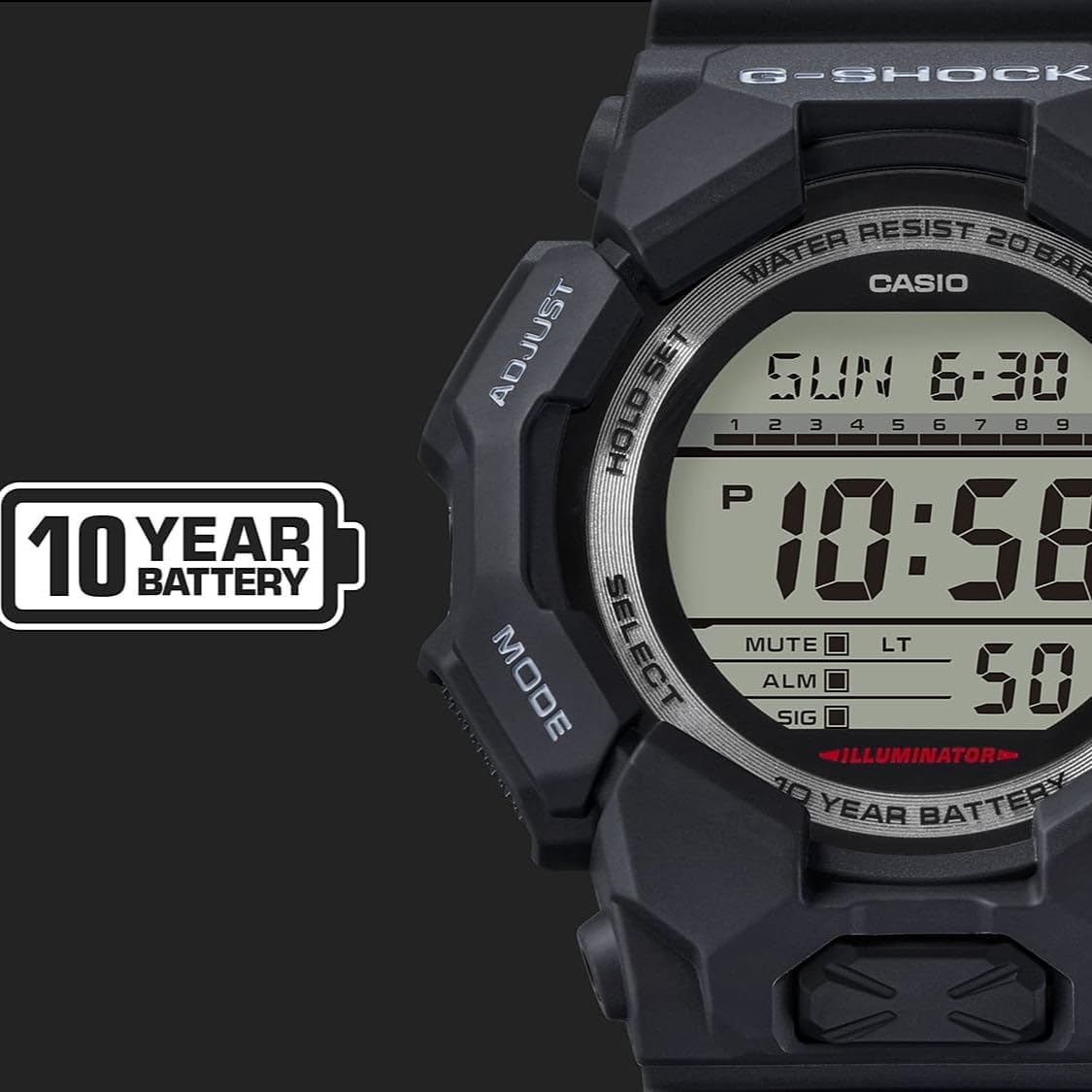 G-Shock Casio Digital Black Resin Strap Watch - GD-010-1A1