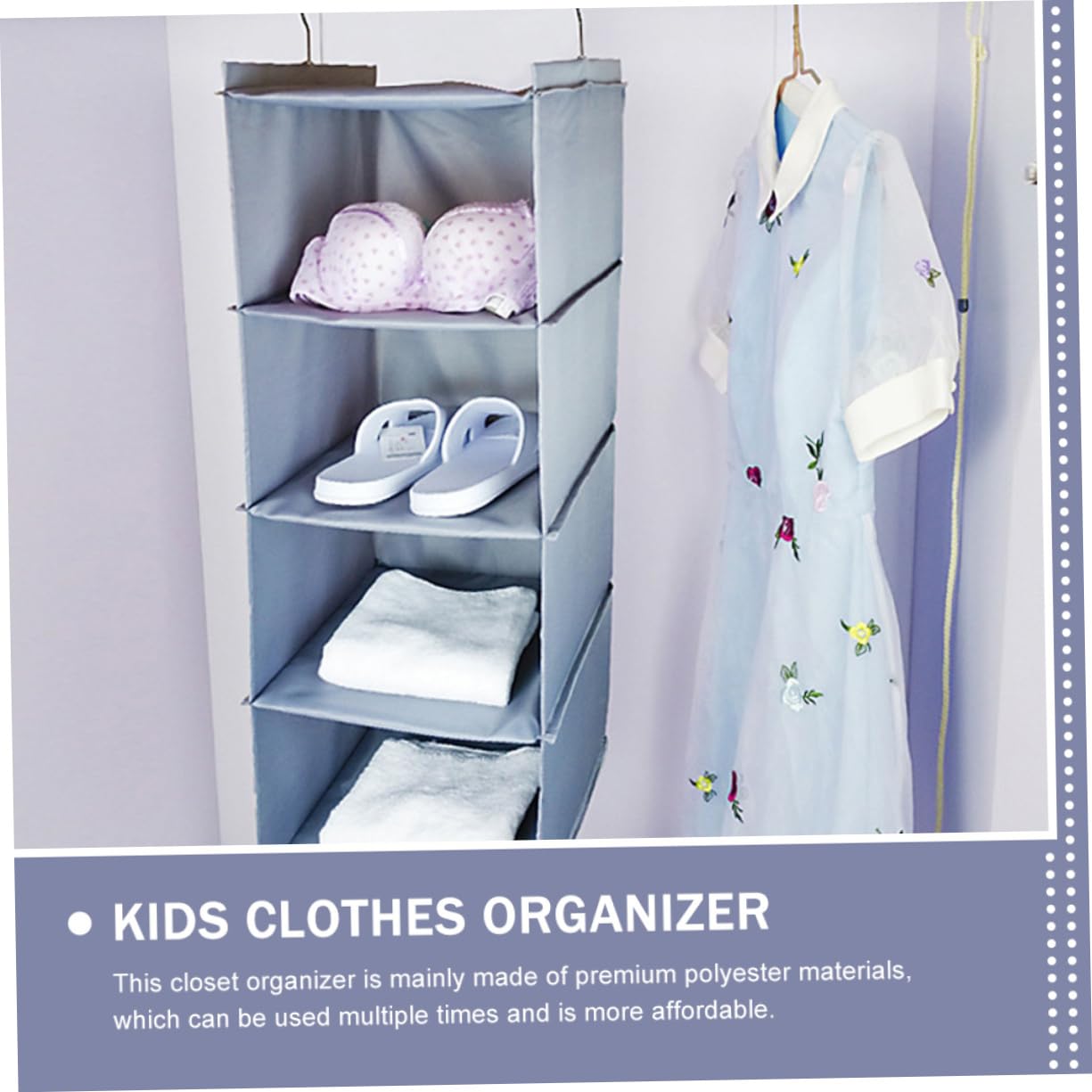 Hängender Kleiderorganizer aus Polyester Waschbar Faltbar 4-lagig für Kleiderschrankorganisation Leicht zu Verstauen