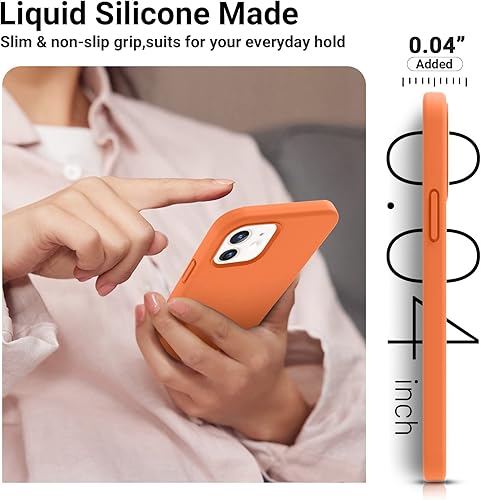 Miniatura 3 de AOTESIER Funda compatible con iPhone 12 y iPhone 12 Pro de 6.1 pulgadas, sedoso al tacto, goma de silicona líquida suave de alta calidad,