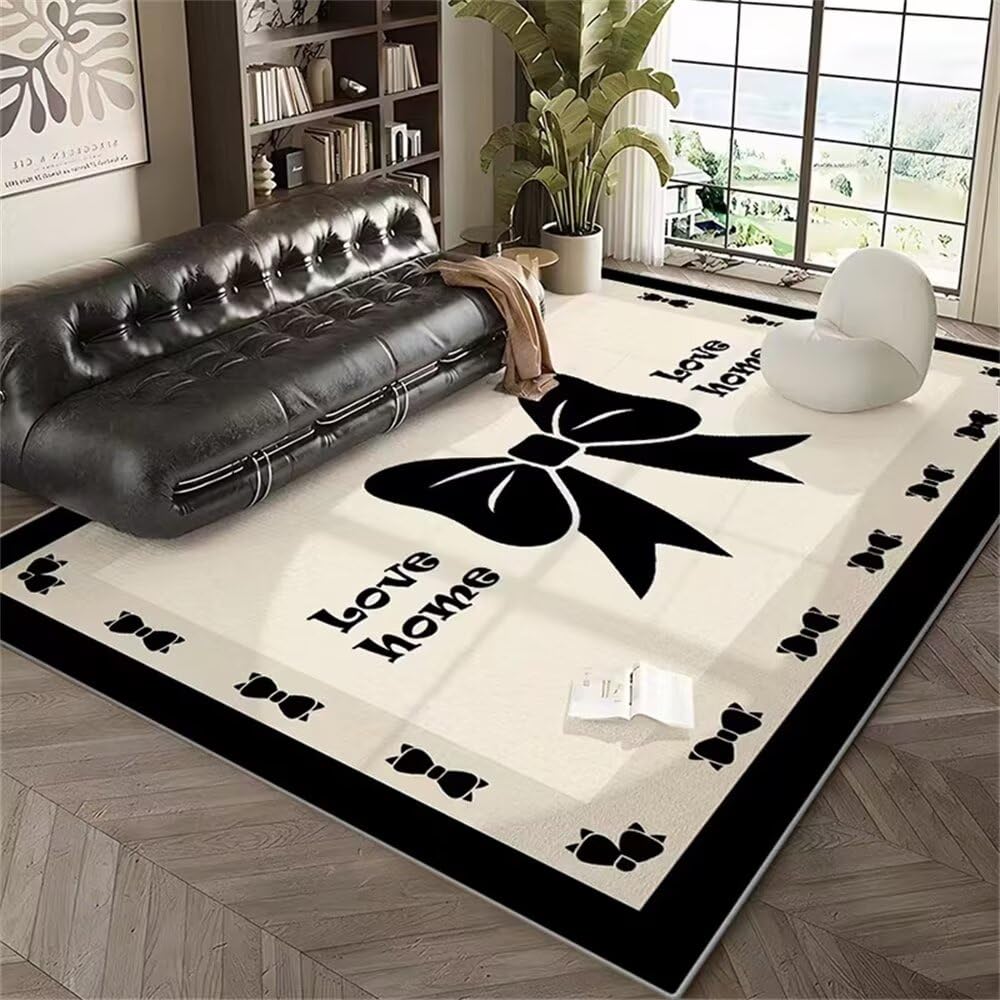 Tapis de sol salon noir 200x300cm moderne pour decoration cuisine
