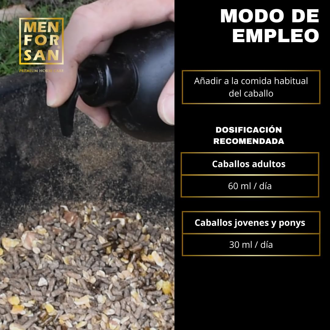 MENFORSAN PRO ENERGY mangime complementare per cavalli, 1L | Energia e vitalità | Vegano, 100% naturale | PREMIUM HORSE CARE