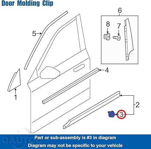 Miniatura 4 de OAUTOO 20pcs Rocker Panel & Door Molding Clip for Volvo 30622612 S60 S90 V60 V90 XC40 XC60 XC90 2010-On