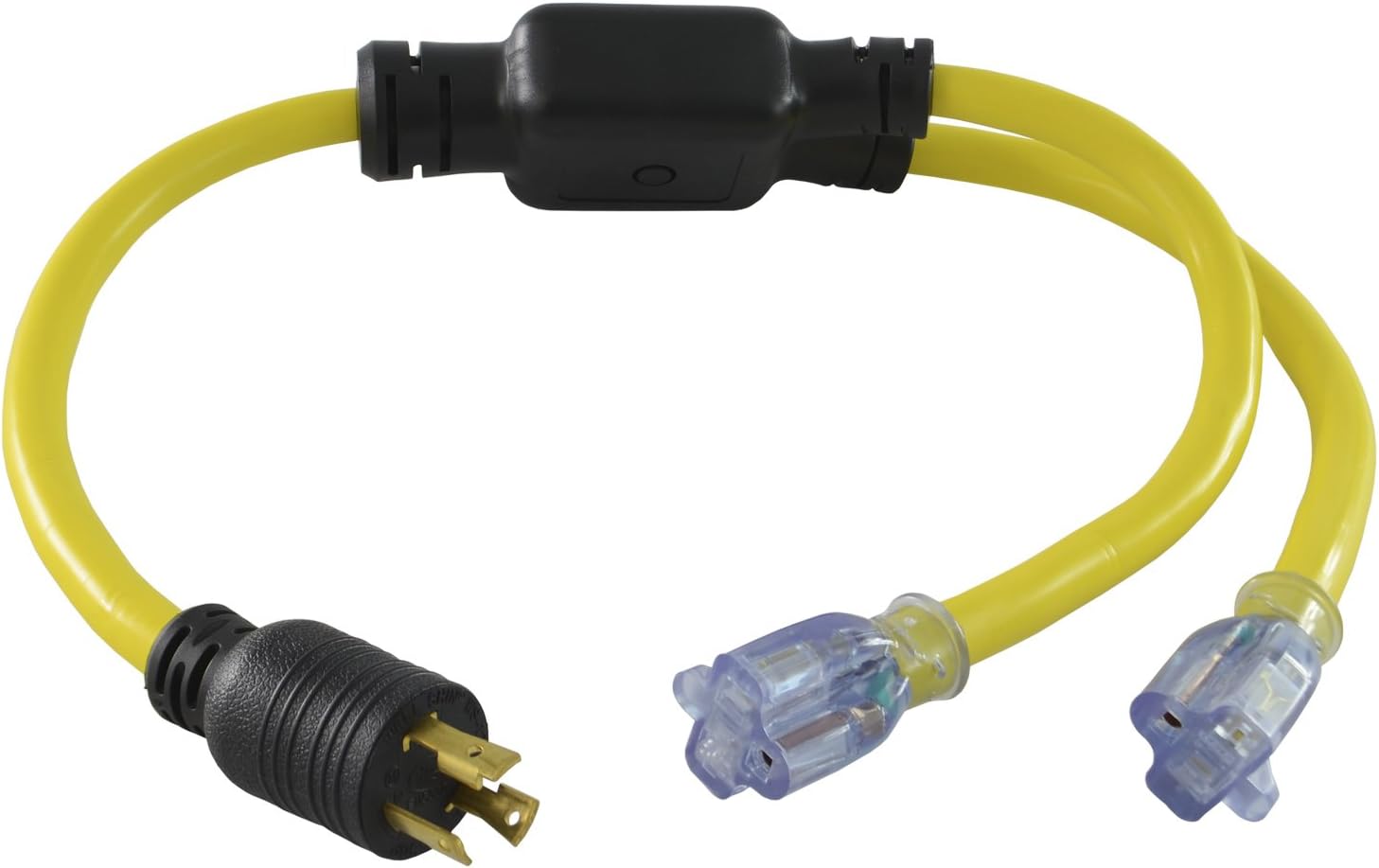 Conntek YL530520S 30-Amp 125-volt L5-30P Generator Y-Adapter Male Plug to U.S. 15/20-Amp Female Connectors