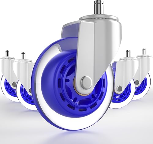 Ruedas de repuesto para silla de oficina, (juego de 5) ruedas de 3 pulgadas, ruedas de rodadura suave, resistentes, seguras para todos los pisos,