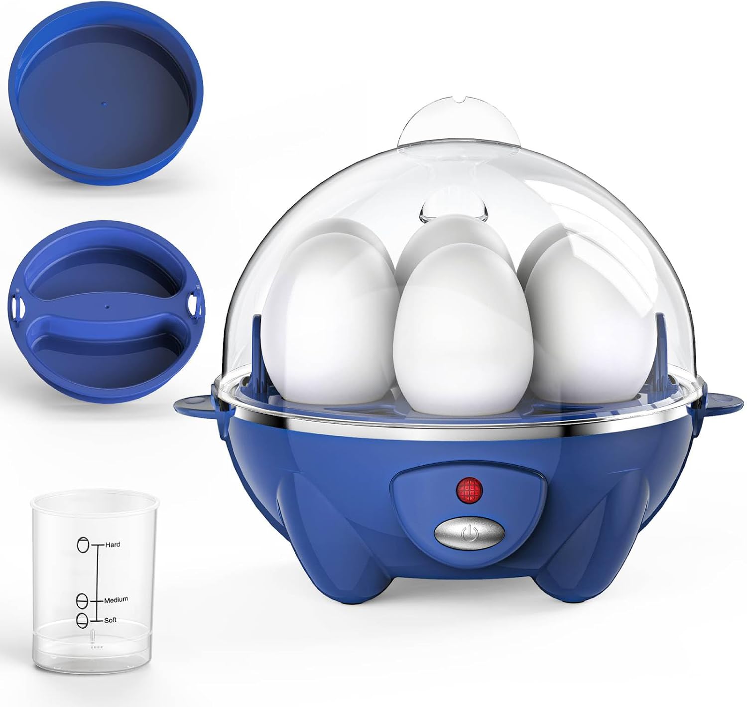 Egg Cooker,Rapid 7 Eggs Boiler with Auto Shut-off-Red