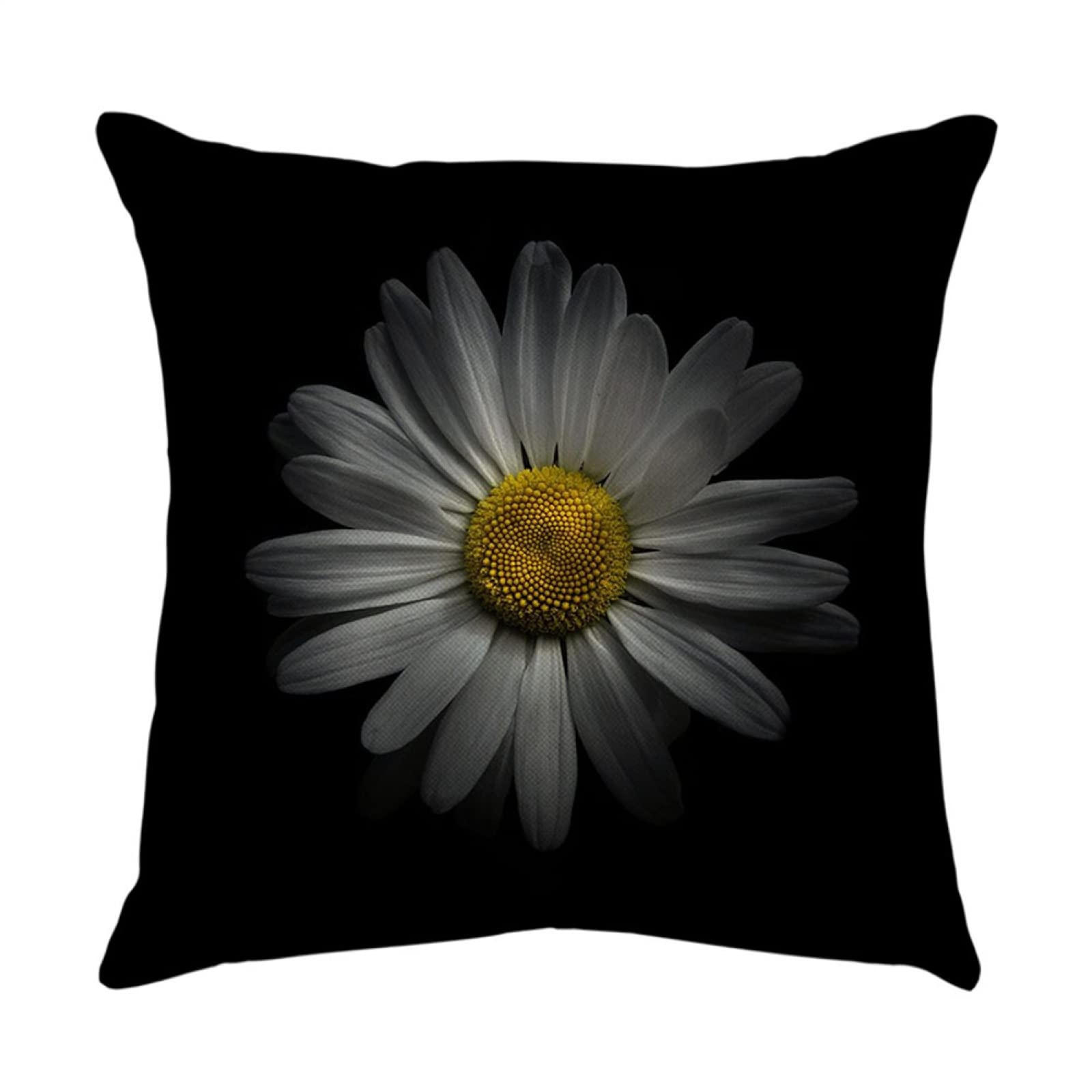 4 Piezas Funda de Almohada Margarita Negra Fundas de Cojín Terciopelo Sencillo y Decorativo para Sofá Camas Dormitorio Coche Lino Cojines Throw Pillow Covers 80x80cm/32x32 Inch
