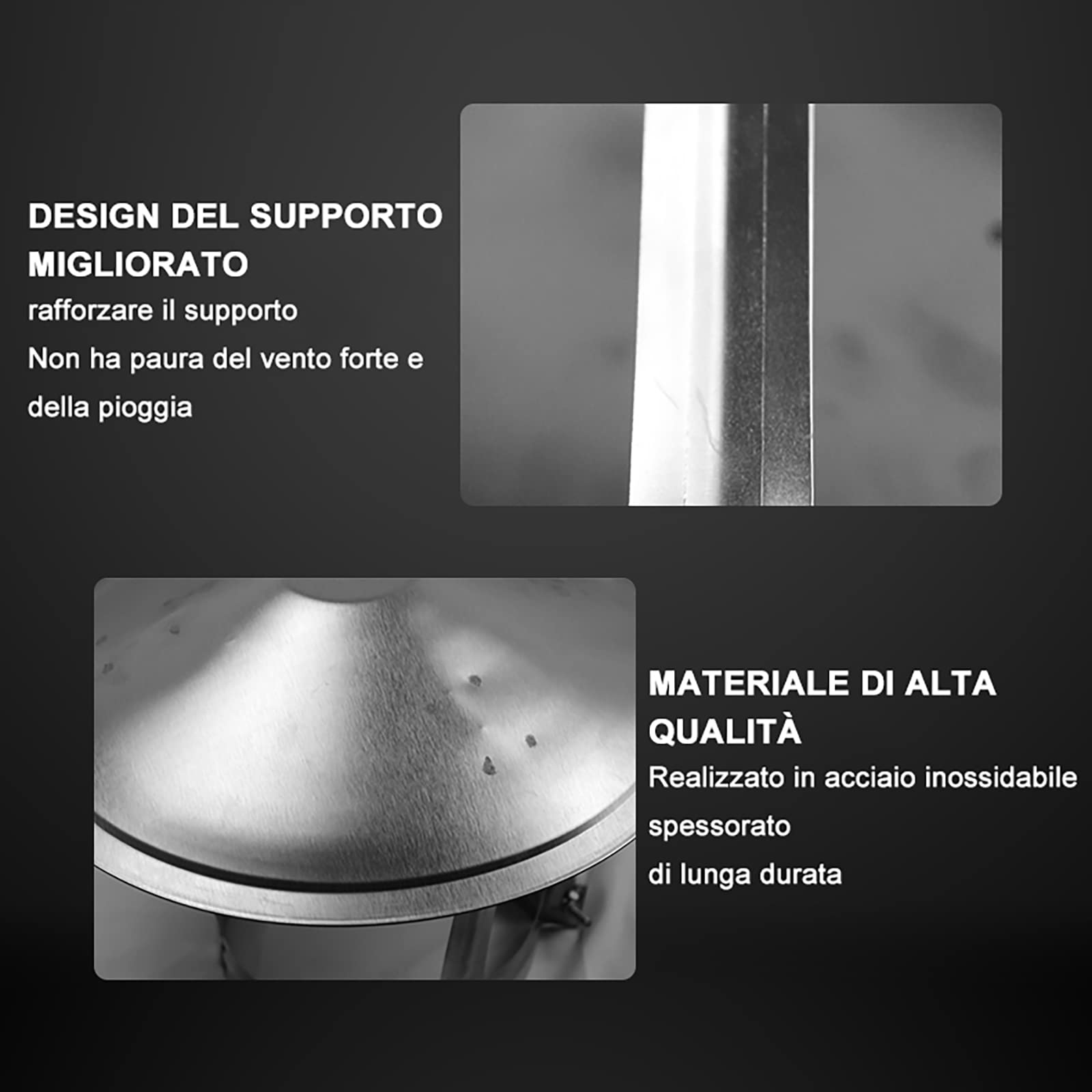 Terminale in Acciaio Inox per Canna fumaria, Tappo per Camino, Tappi per canne fumarie, Fumaiolo Cappello, con Regolabile Viti, Cappuccio Antipioggia per Camino (100mm/3.93in)