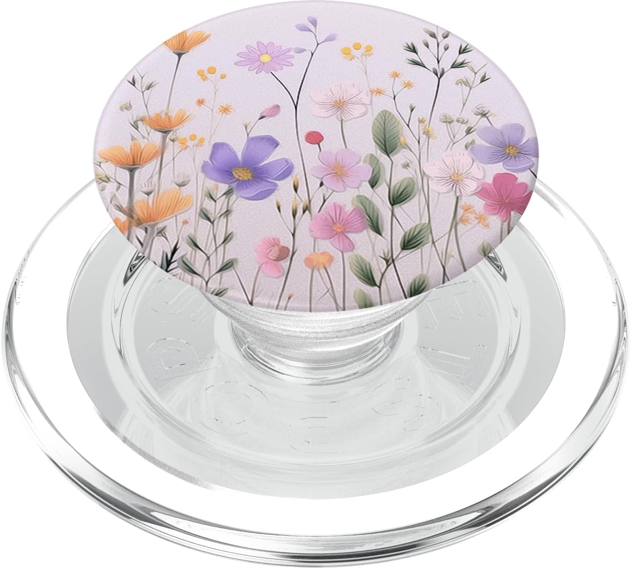 Cute Floral Pattern Flowers Bouquet Wildflowers Pastel Pink PopSockets PopGrip for MagSafe