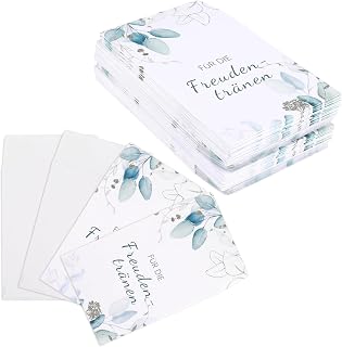 60 Stück Taschentücher Papiertüten, 6x8cm Freudentränen Hochzeit, Mini Freudentränen Taschentücher Hochzeit, Verpackung für die Freudentränen, Mini Papiertüten, für Hochzeit usw.