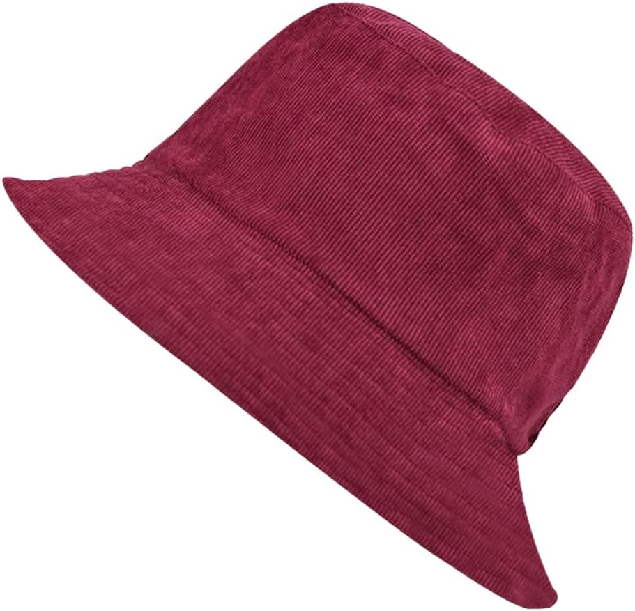 Belsen Corduroy Reversible Bucket Hat Unisex Cotton Twill Canvas Sun Fishing Hat