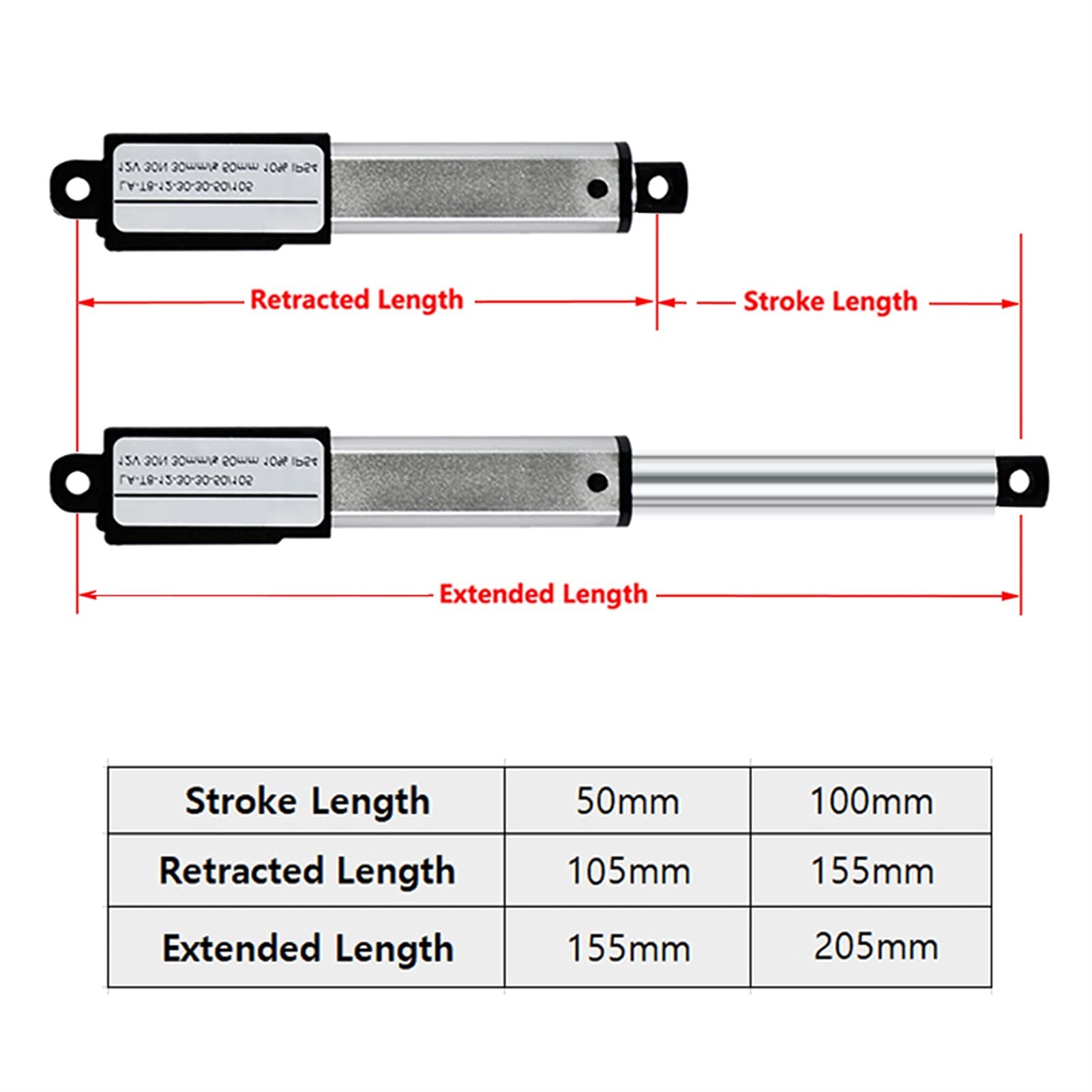 Lcuihong-Elettrico lineare DC 12V Micro Attuatori Lineari 30mm 50mm Tratto in Lega di Alluminio Attuatore Lineare Elettrico Motore Lineare Elettrico 30mm / S 50mm / S velocità Alta qualità