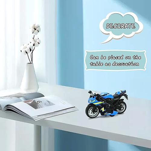 Miniatura 7 de Motocicleta auténtica de fundición a presión con música e iluminación, juguetes de motocicleta de fundición a presión para edades de 2-4, moto
