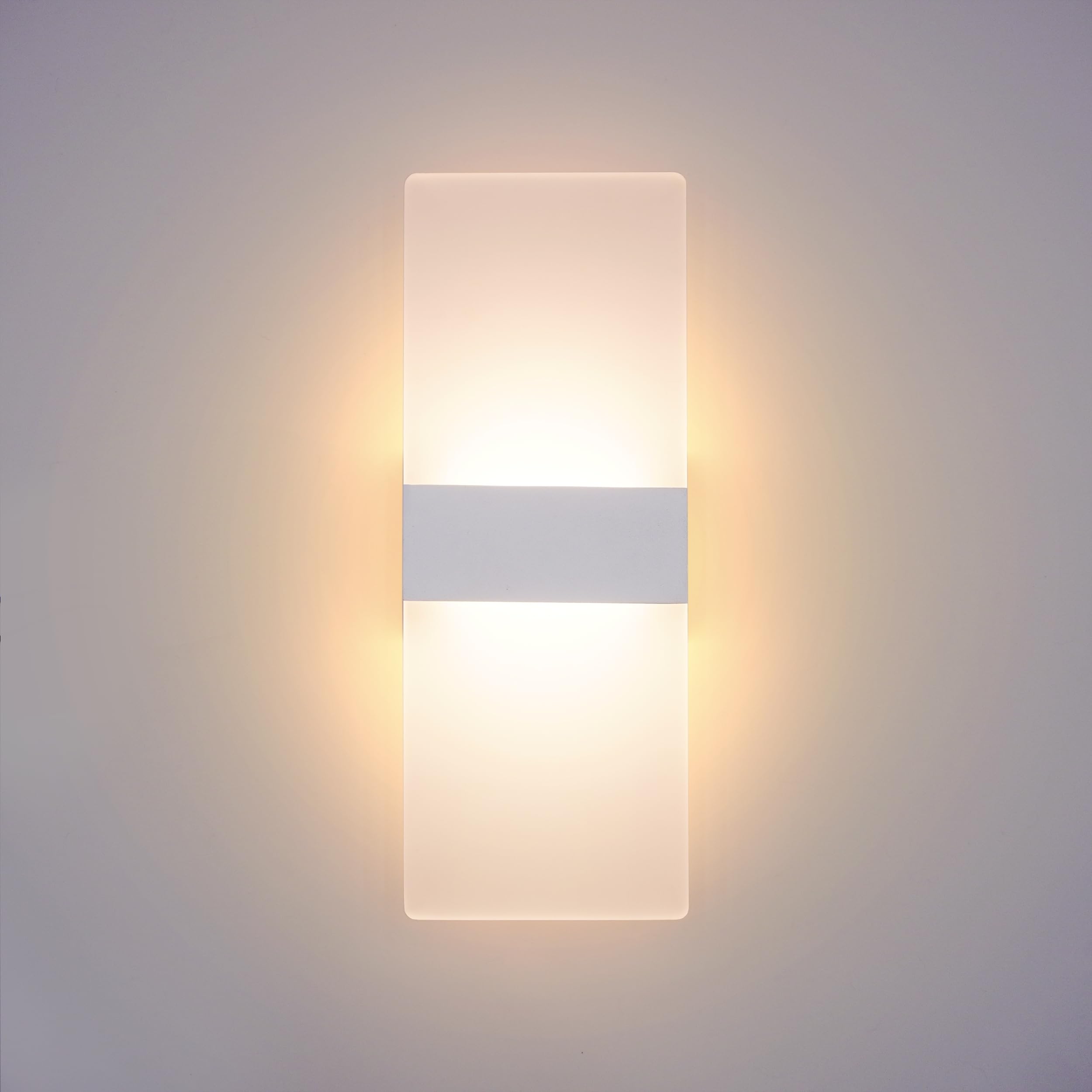 KICAAO 2 Stück Wandleuchte 12W 3000K Acryl LED Wandleuchte Moderne Warmweiß für Flur Wohnzimmer Schlafzimmer Und andere Indoor-Szenen Nicht dimmbar