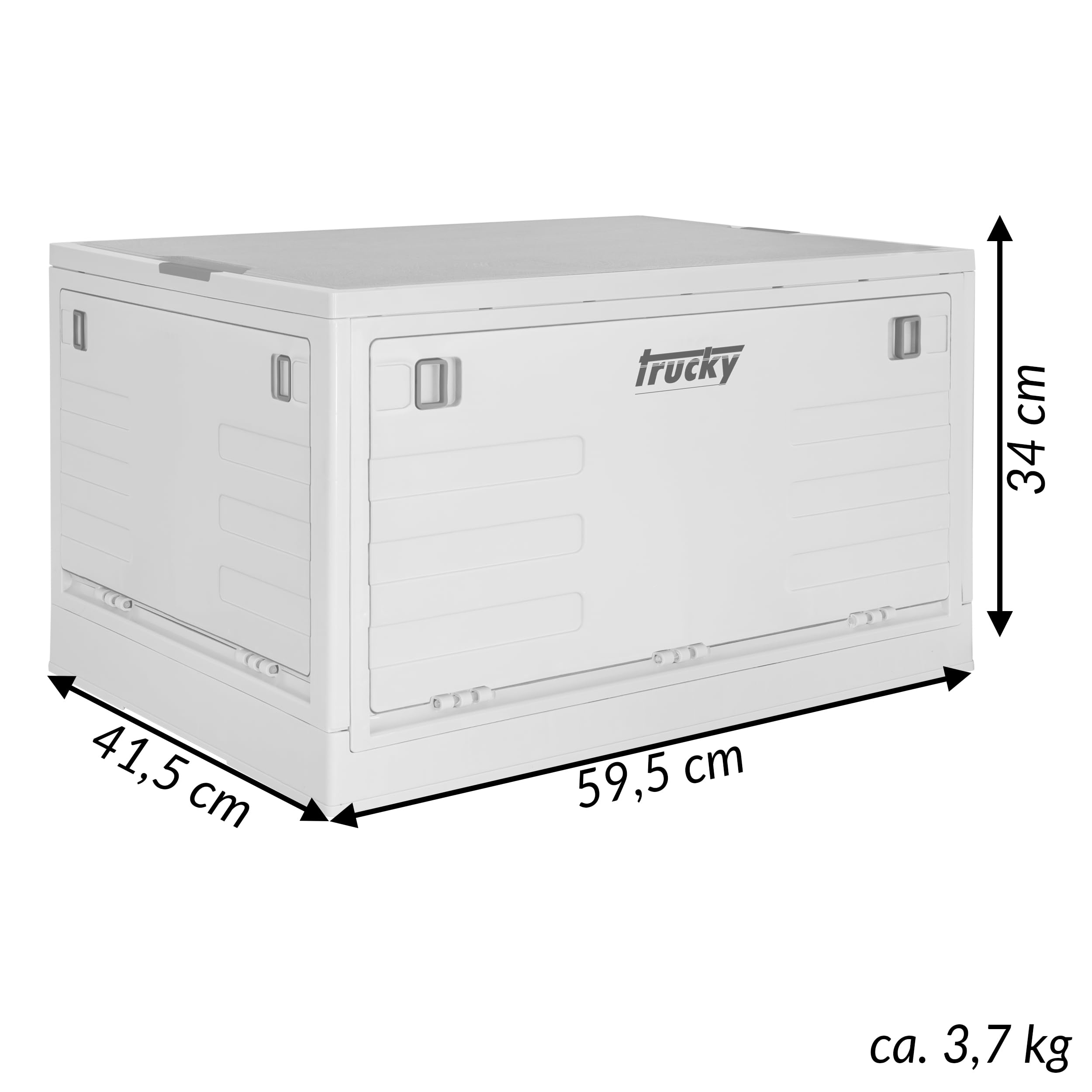 Trucky Scatola portaoggetti con coperchio, 75 l, 58 x 40 x 33 cm, da campeggio, pieghevole, con coperchio, colore beige