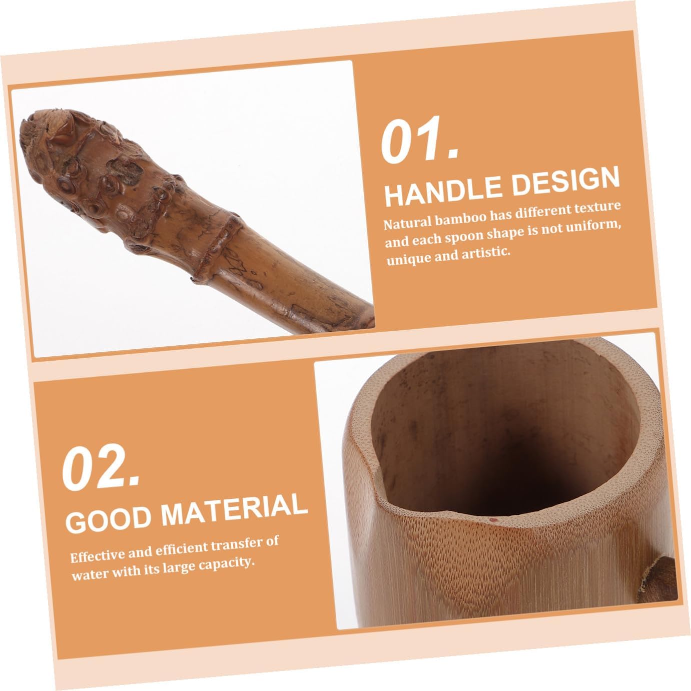 Garneck Long-handled Bamboo Water Ladle Scoop Carbonized Root Design for Home Tea House Use Unique Natural Texture Tea Accessories image 4