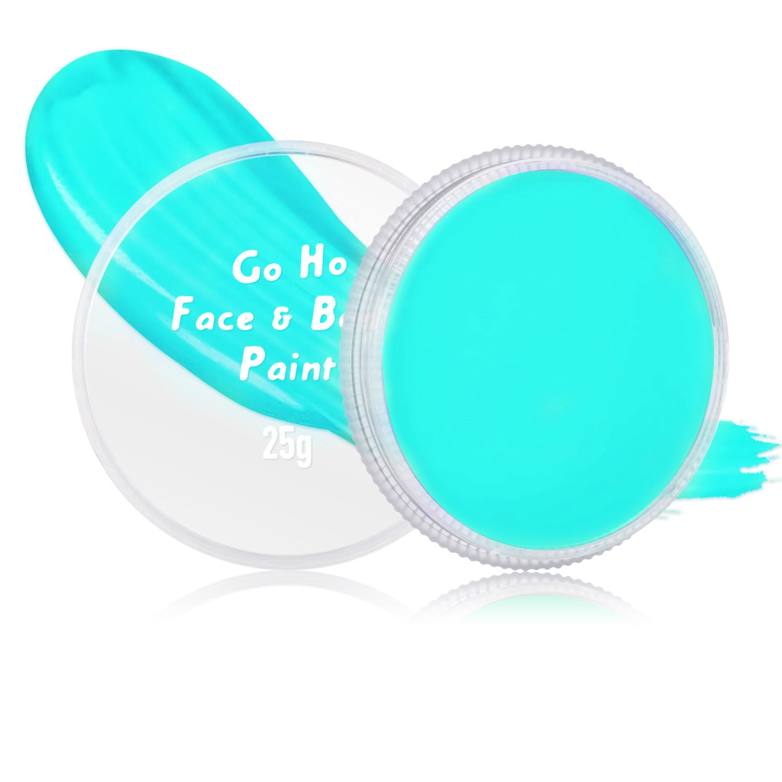 Go Ho Teal Face Paint Washable for Halloween Makeup,Creamy to Gel Water Based Teal Body Paint Full Coverage for Cosplay SFX Costumes Festivals Makeup,