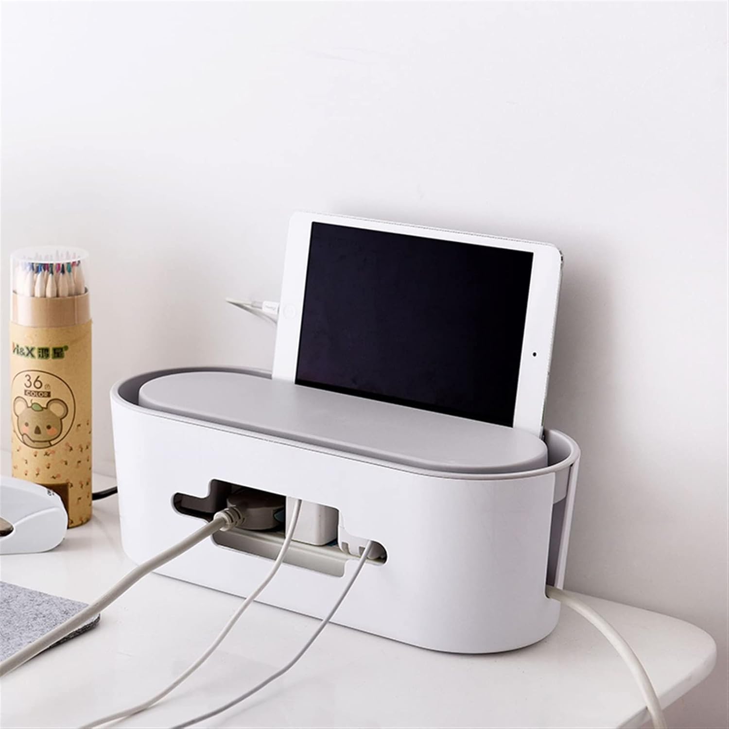 Cable Management Storage Box Power Socket Case Holder Hollow Wire Cord Safety Tidy Organizer Display Container Organizador Cable Cords Organizer Boxes