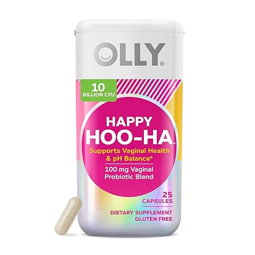 OLLY Happy Hoo-Ha Capsules, Probiotic for Women, Vaginal Health and pH Balance, 10 Billion CFU, Gluten Free - 25 Count - 25 Count (Pack of 1)
