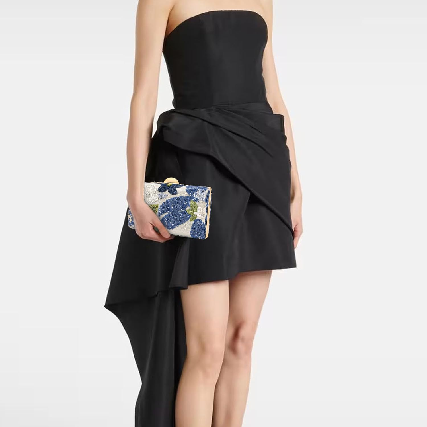 Embroidered Flower Evening Bag Floral Clutch Purse for Women Wedding Beaded Purse Sequin Clutch Shoulder Bag - Image 2