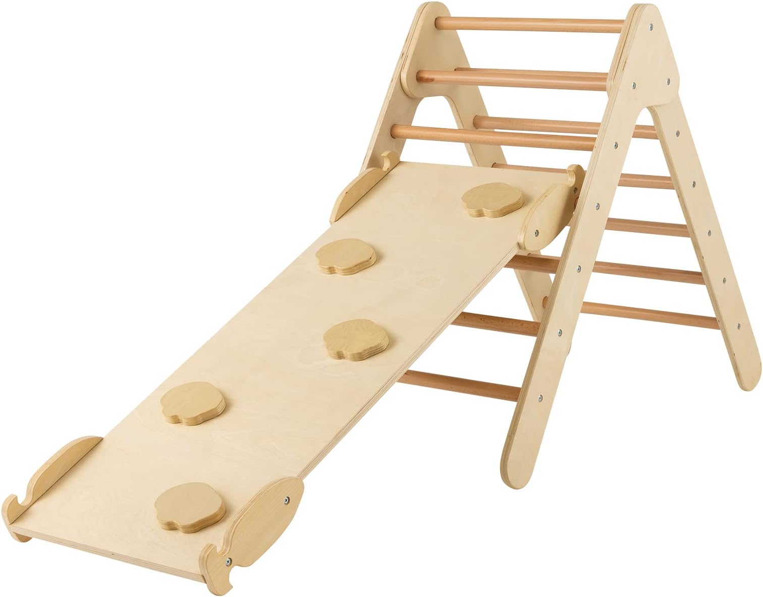 Costzon Wooden Climbing Toys for Toddlers, 3 in 1 Montessori Triangle Climber with Adjustable Angle’s Ramp for Climb & Slide, Multicolor Kids Boys Girls Indoor Climber Play Gym Structure Gift SetThe Forest Stewardship Council