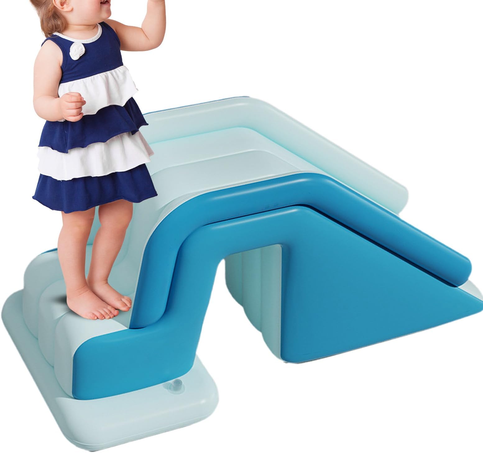 Inflatable Slide, Foldable Kids Pool Slide, Non-Slip Ramp Quick Assembly Floating Water Park Family Relaxation Birthday Pond