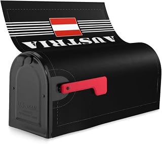 Austria Austrian Flag Text Waterproof Magnetic Mailbox Cover Mailbox Wrap Decorative for Outdoor Garden Home 21x18 in