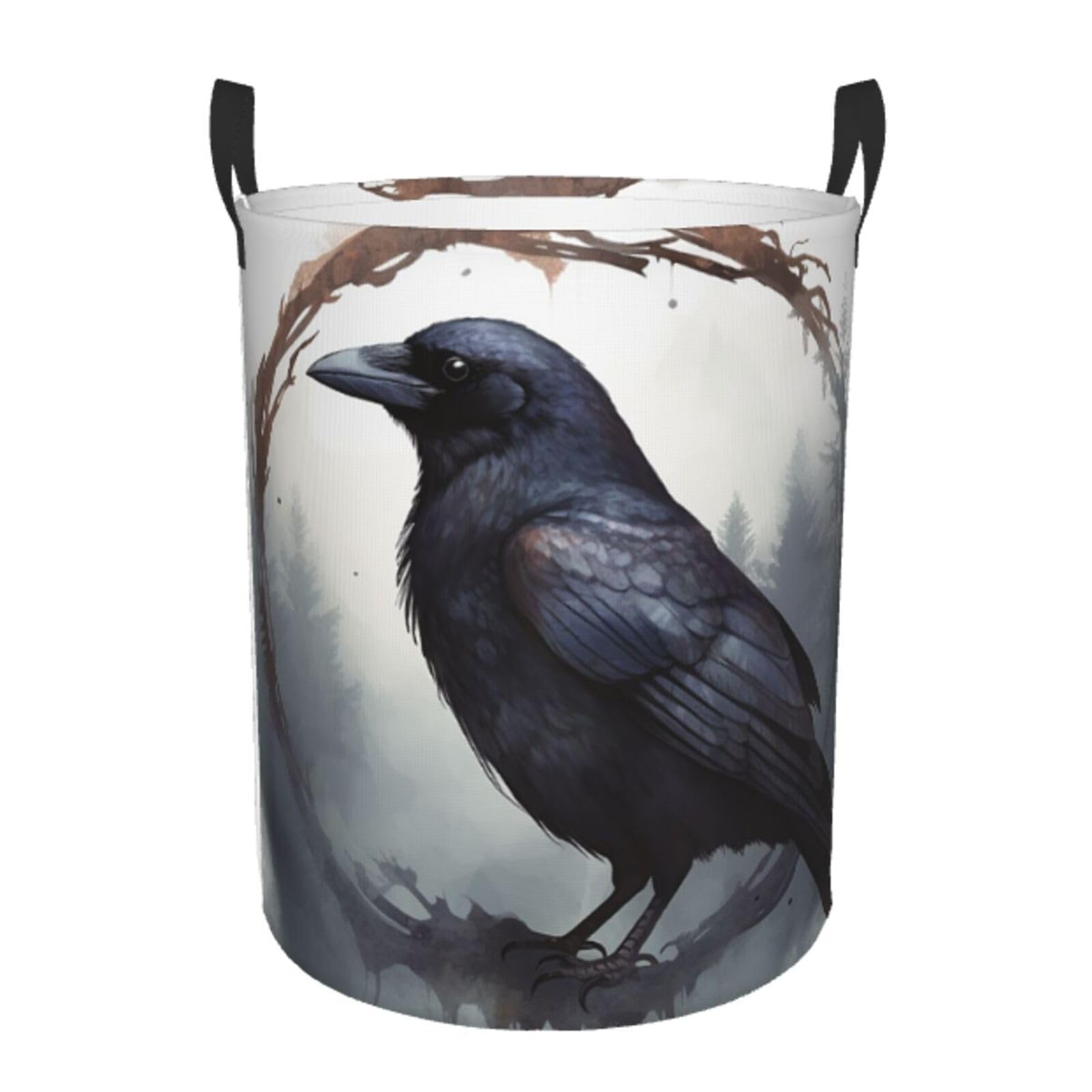 Panier à linge noir corbeau grand modèle pliable pour dortoir et chambre