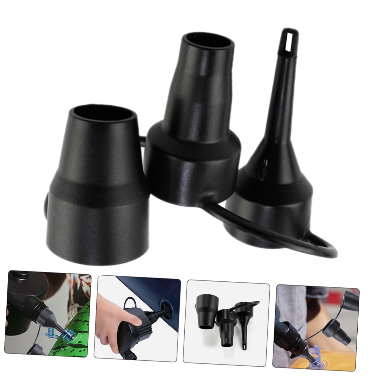 UPKOCH Aufblasbarer Mund Inflator Ersatzdüsen Pumpe Aufblasbares Bett Luftmatratze Luftbett Aufblasbare Bettdüsen Aufblasbare Pumpdüsen Plastik Black