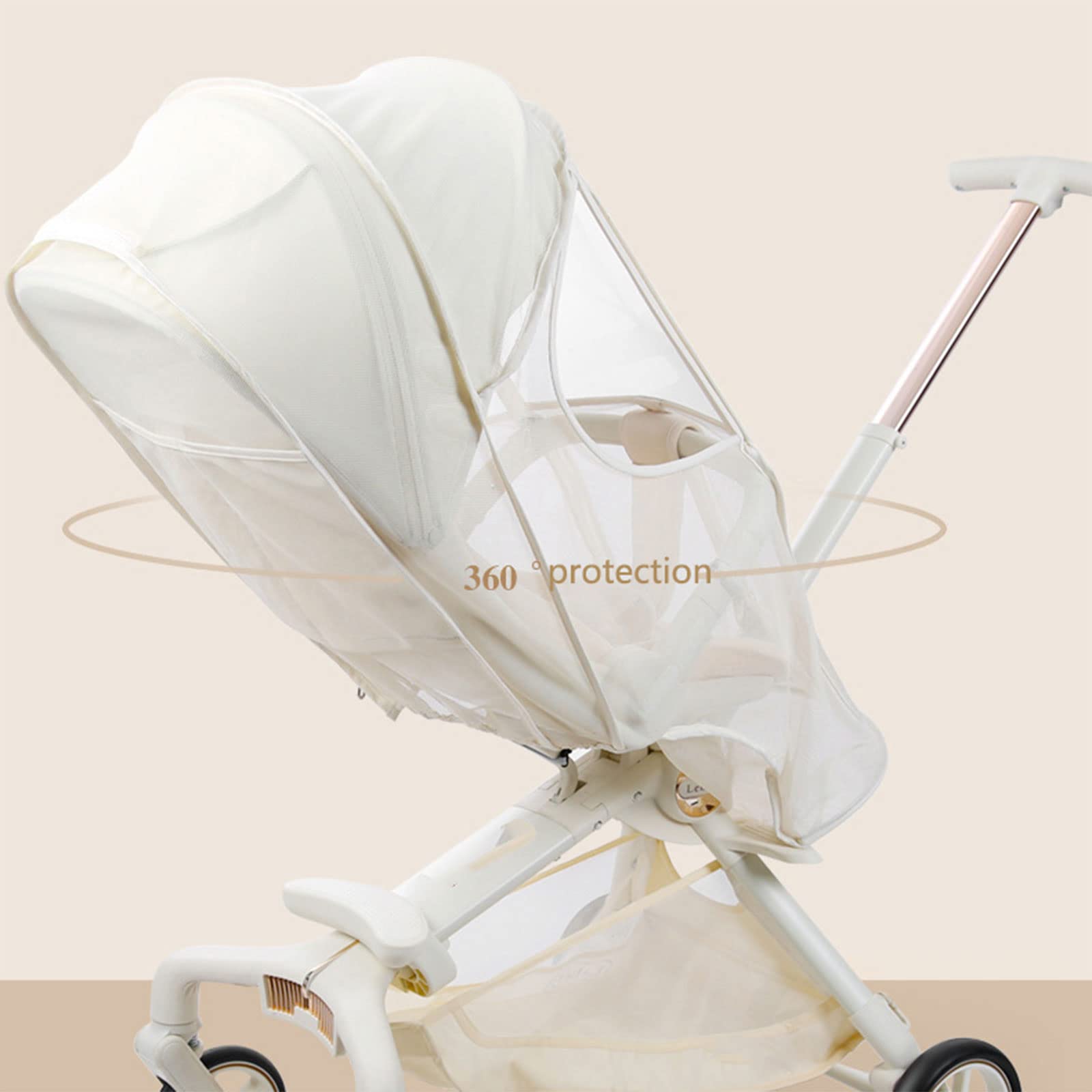 Moustiquaire Poussette Complet Visible Respirant Extensible Filet Porte Bagages Siège Auto Berceau - Pour Poussette