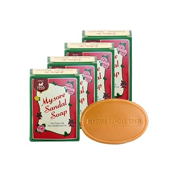 Mysore Sandal Soaps Pack of 4 75 gr. Bars
