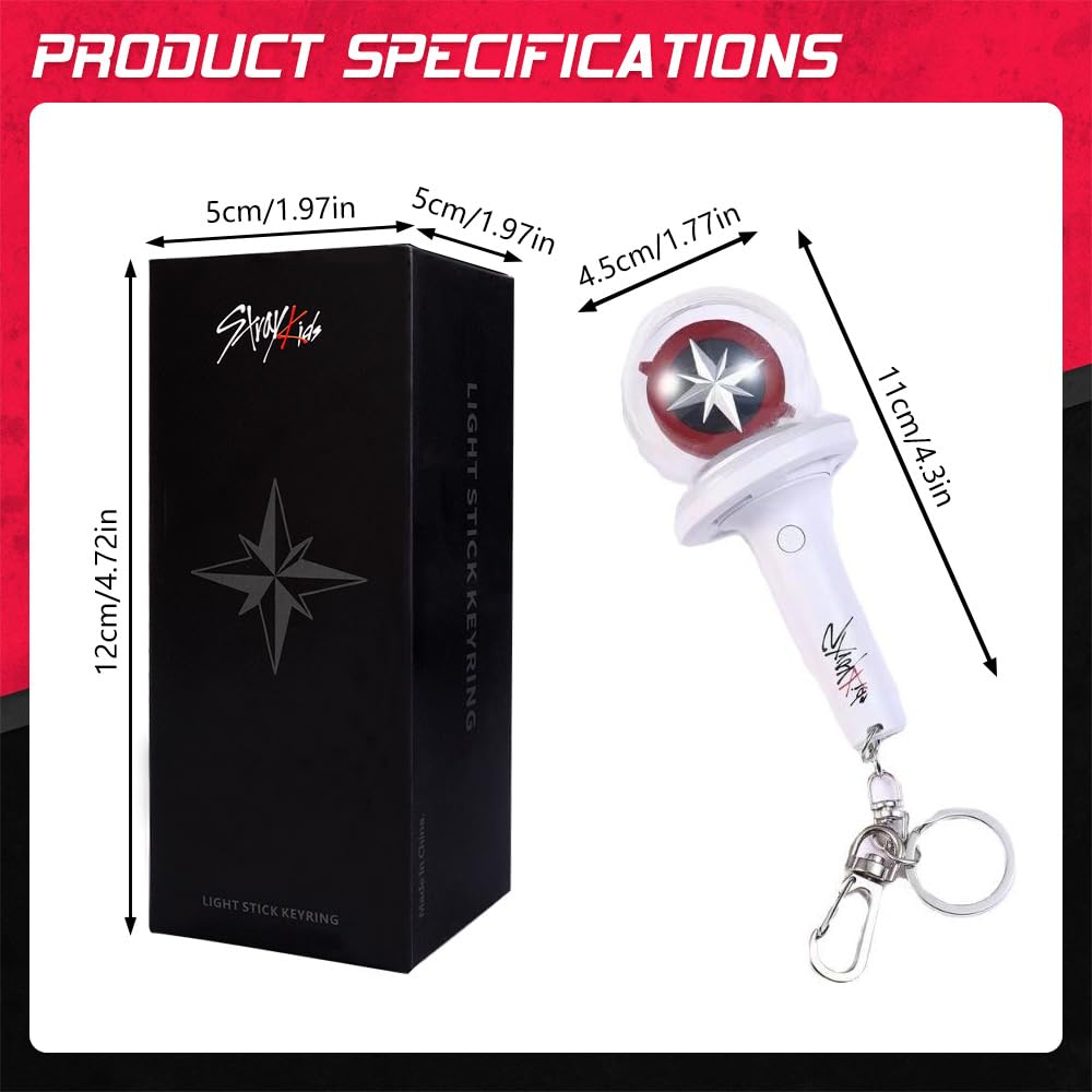 Stray Kids Mini Lightstick, Straykids Brelok, SKZ Mini Light Stick z regulowaną prędkością i kolorem, Kpop Merch Prezenty na STAY