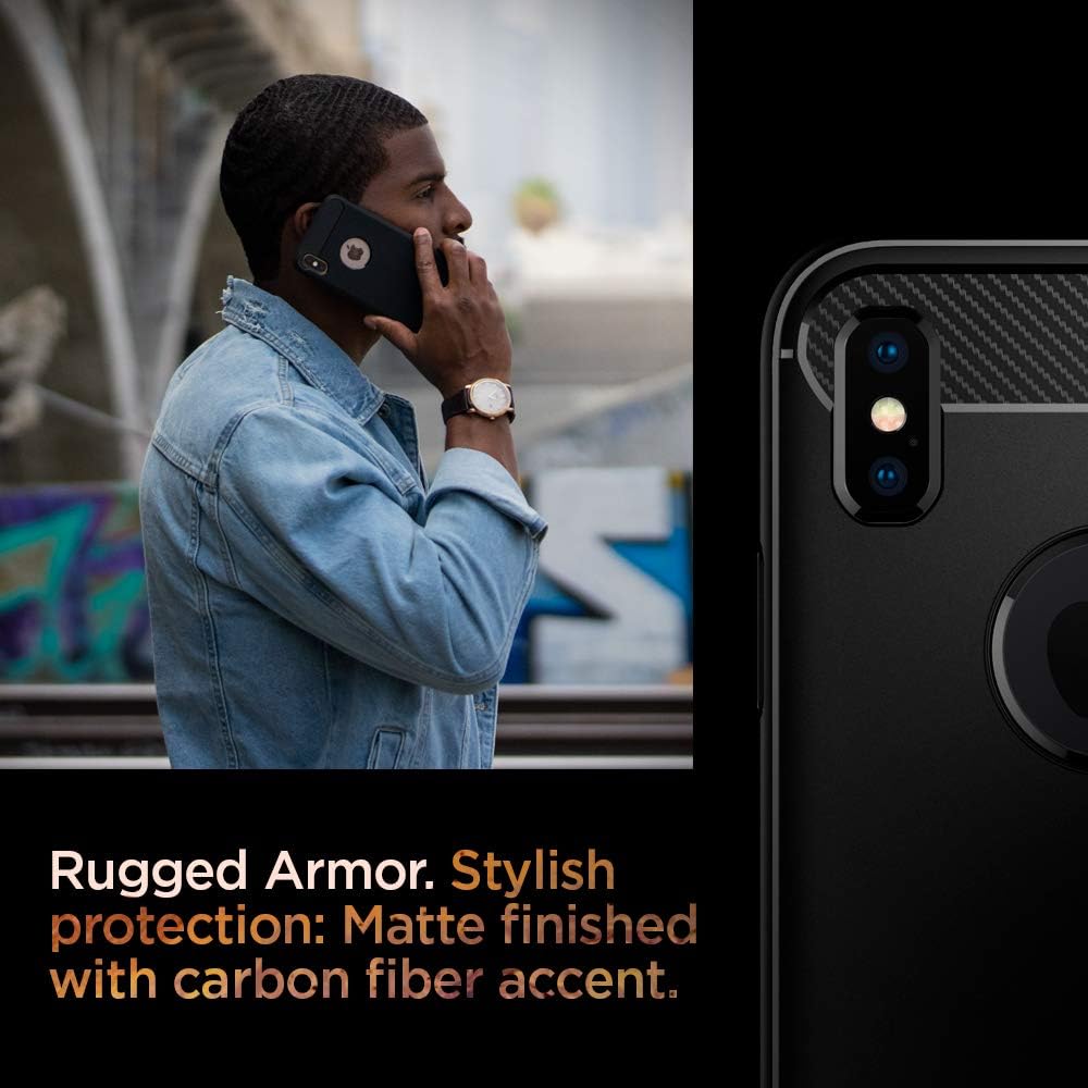 Spigen Rugged Armor Designed for iPhone Xs MAX Case (2018) - Matte Black