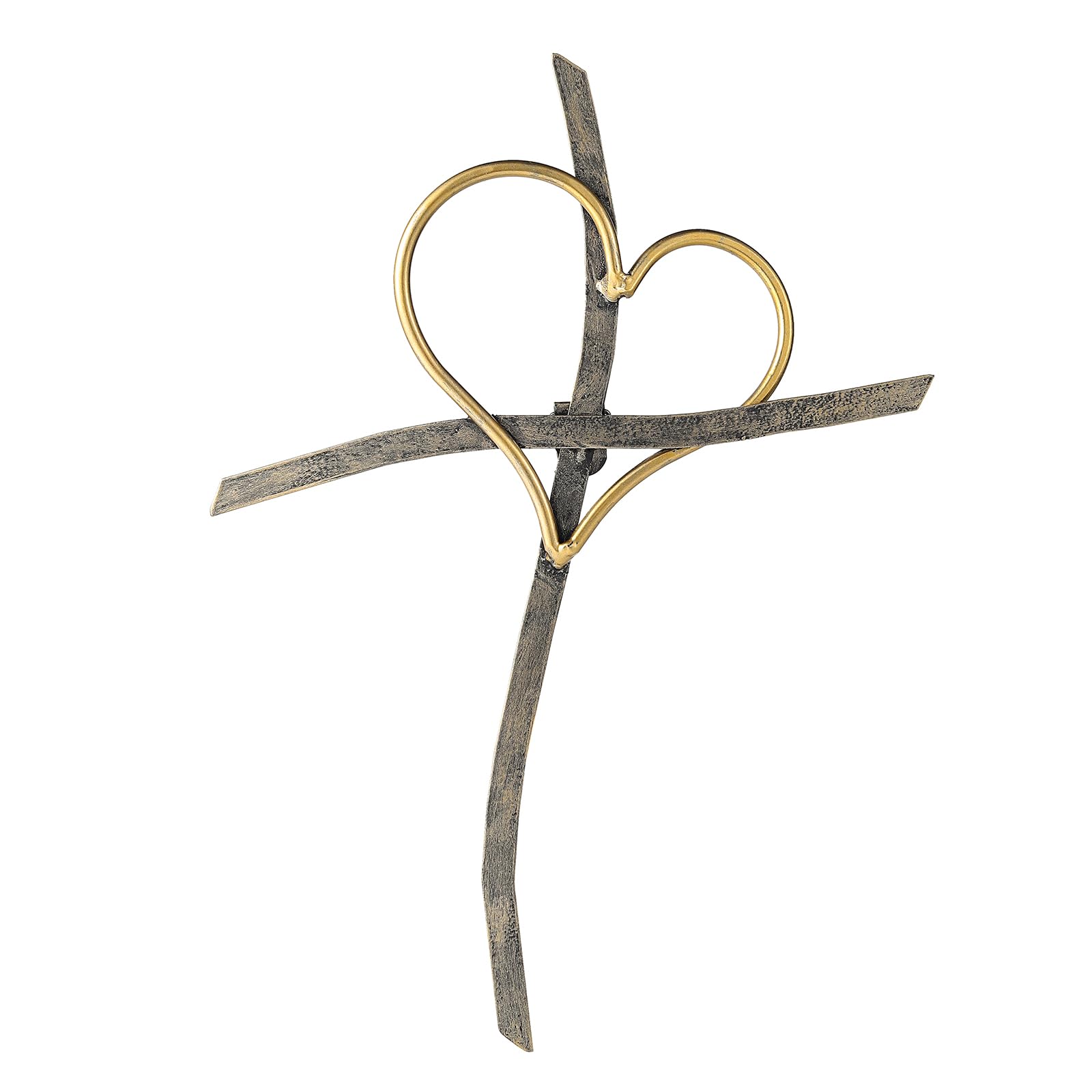 Imerance Wall Cross - Heart Metal Crosses Religious Wall Art for Wall - Cross Wall Decor for Living Room Bedroom Wedding Decor (Heart cross)