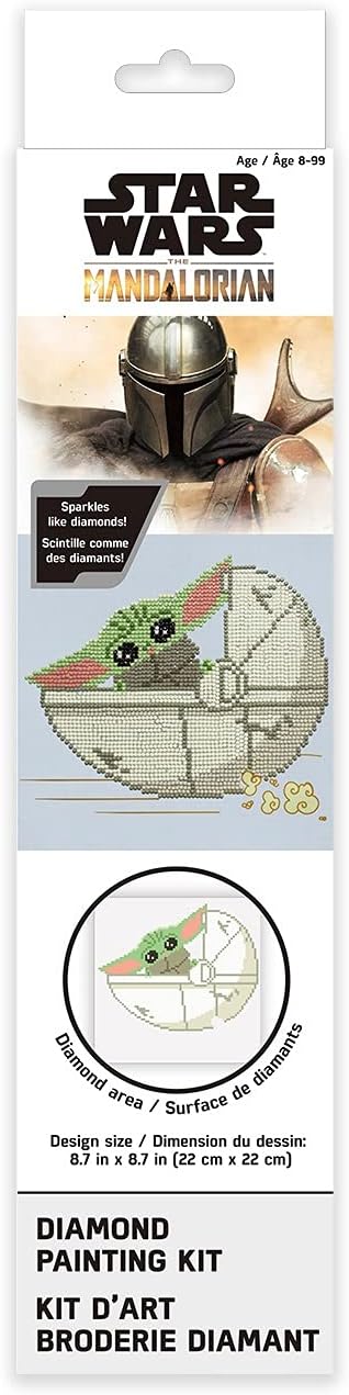 Camelot Licensed Collection of Facet Art Kits, Star Wars, 8.7" X 8.7", The Child Moving Orb Mandolorian, Multi, (CD738000703)