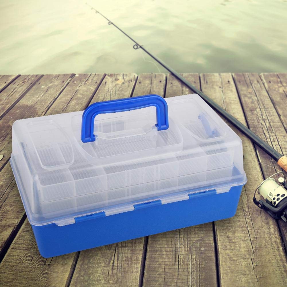 Caja de Aparejos de Pesca Caja de Aparejos de Pesca de 3 Capas Señuelo Giratorio Gancho Bait Kit Gran Almacenamiento para señuelos Ganchos