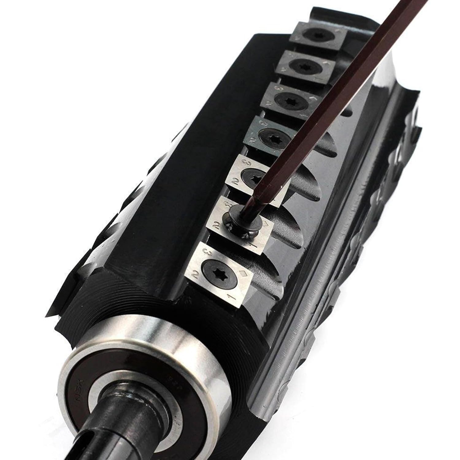 Helical Cutterhead for Grizzly 6" Jointer Replacement Helical cutterhead for G1182, G0654, G0452, G0526, G0813, G0814, Carbide Insert Cutter Head with 30 Knives, Tools & Bearings Included