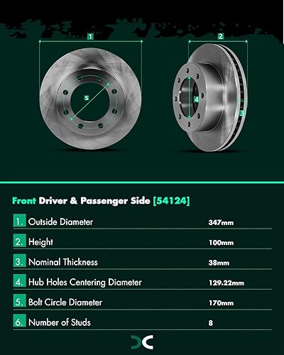 Miniatura 645 de SCITOO Juego de 2 frenos de freno ranurados traseros para Chrysler Town & Country, 08-16 para Dodge Grand Caravan, 09-13 para Dodge Journey, 12-15