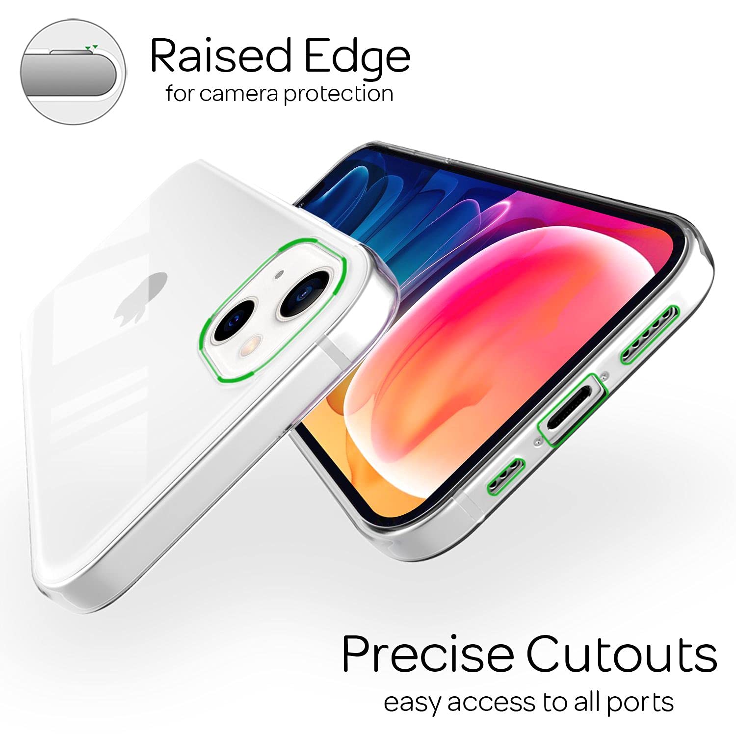 NALIA Cover Trasparente Per IPhone 13 Pro - Silicone TPU Anti-Giallo, Sottile E Antiurto, Morbida