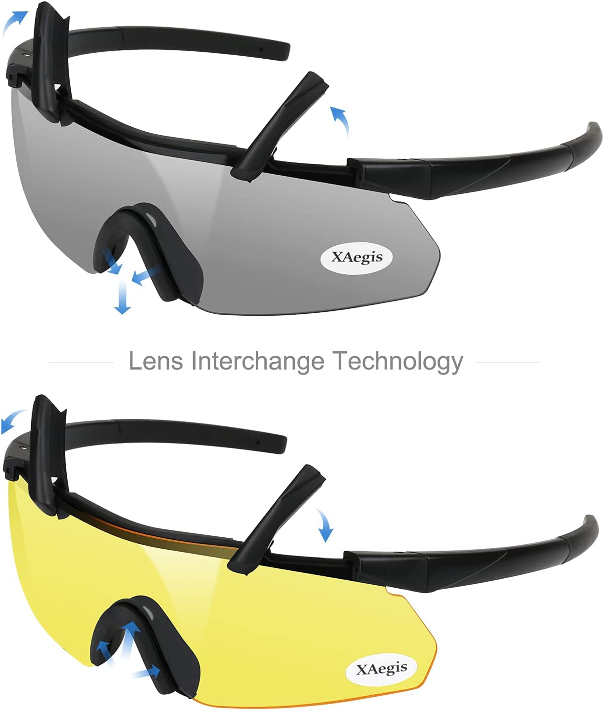 xaegistac Shooting Glasses Eye Protection for Shooting Range,Tactical Glasses with 3 Interchangeable Lens High Impact Eye Protection - Image 3
