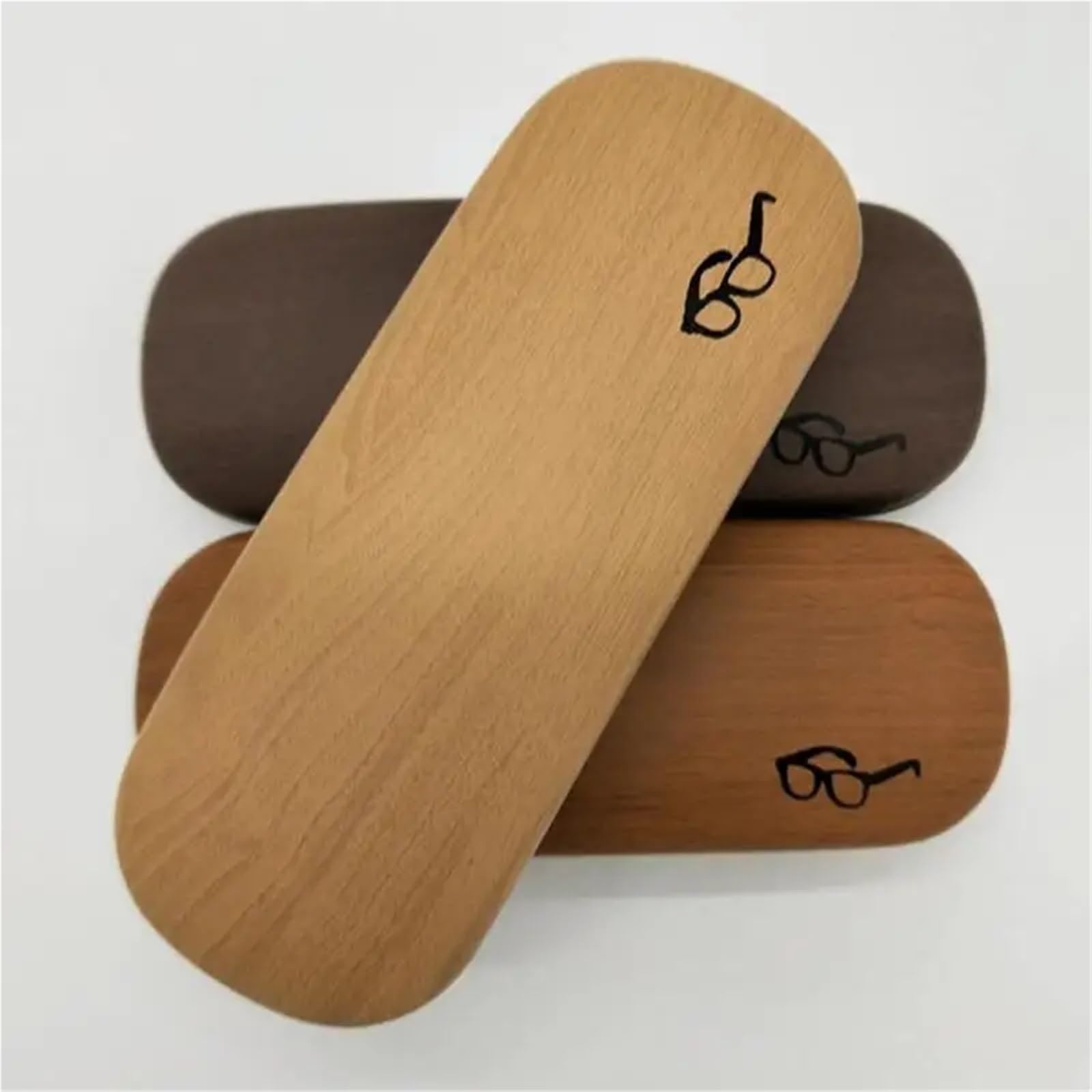 Estuche duro de madera for gafas, estuche lectura Metal for hombres y mujeres, caja cuero for, 2 uds Para Viajes Y Vacaciones