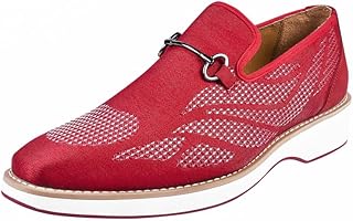 LIBERTYZENO Mens Tuxedo Canvas Textile and Suede Leather Noble Loafers and Slip On Wedding