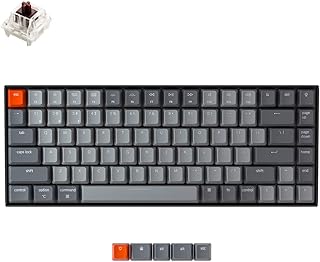 Keychron K2 Wireless Bluetooth/USB Wired Gaming Mechanical Keyboard, Compact 84-Key White LED Backlight N-Key Rollover for Mac Windows, Plastic Frame, Gateron G Pro Brown Switches, Version 2