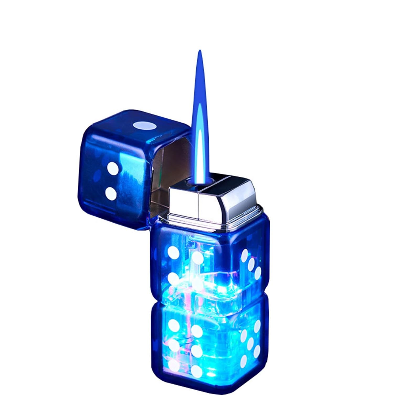 Bubels B New Direct-Flush Lue Flame Lighters, Glow-In-The-Dark Dice Lighters, Transparent Gas Chamber Ody Flashing Led Lights, Utane Lighters, Waterproof And Windproof Lighters, Refillable Lighters ( Color