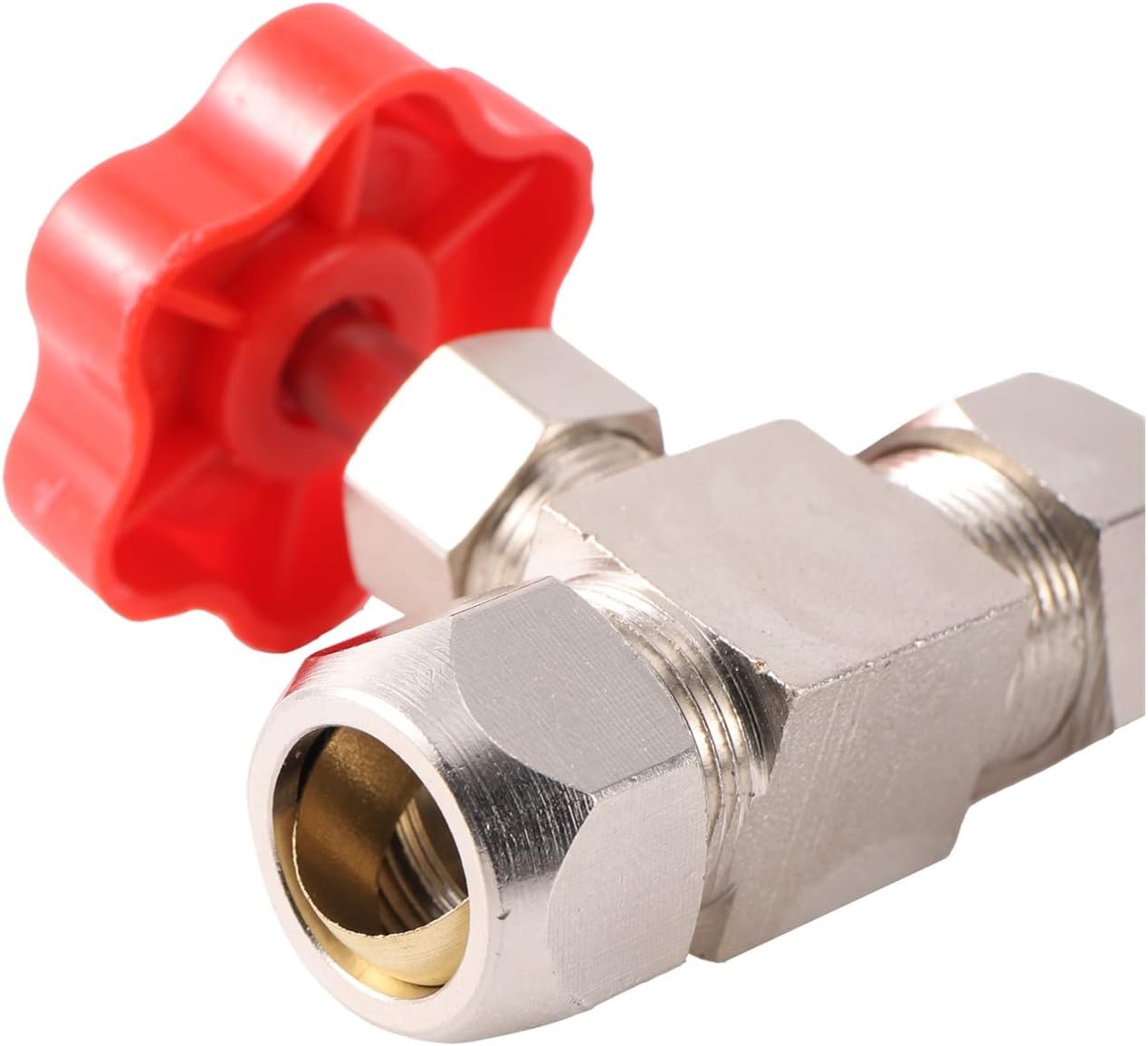 Generic Hose Connector Adapter 1 Piece 6/8/10/12Mm Brass Needle Globe Valve Garden Irrigation System Water Supply Controller Waterstop Connector Accessories/6Mm