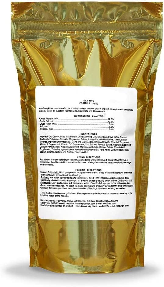 Fox Valley Day ONE 32/40 Formula for Squirrels, Rabbits and Opossums, 16 Ounces